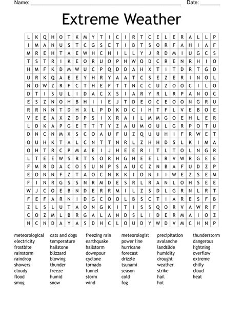 extreme weather word search
